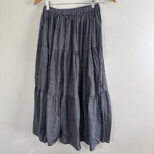 Vtg Liza Lynn Ltd Midi Skirt Women Medium Plaid Pullover Tiered